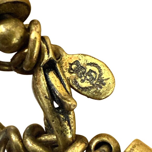 Vintage-Inspired Brass Pendant Necklace & Earrings Set With Black Spiral Design - Picture 3 of 12